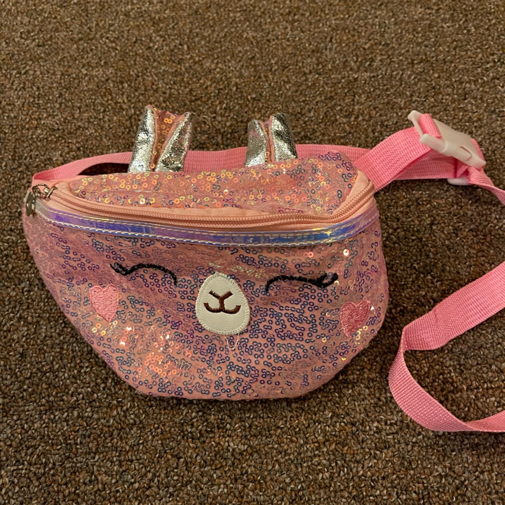 Girls Glittery Pink Unicorn Fanny pack | Girls bags & accessories